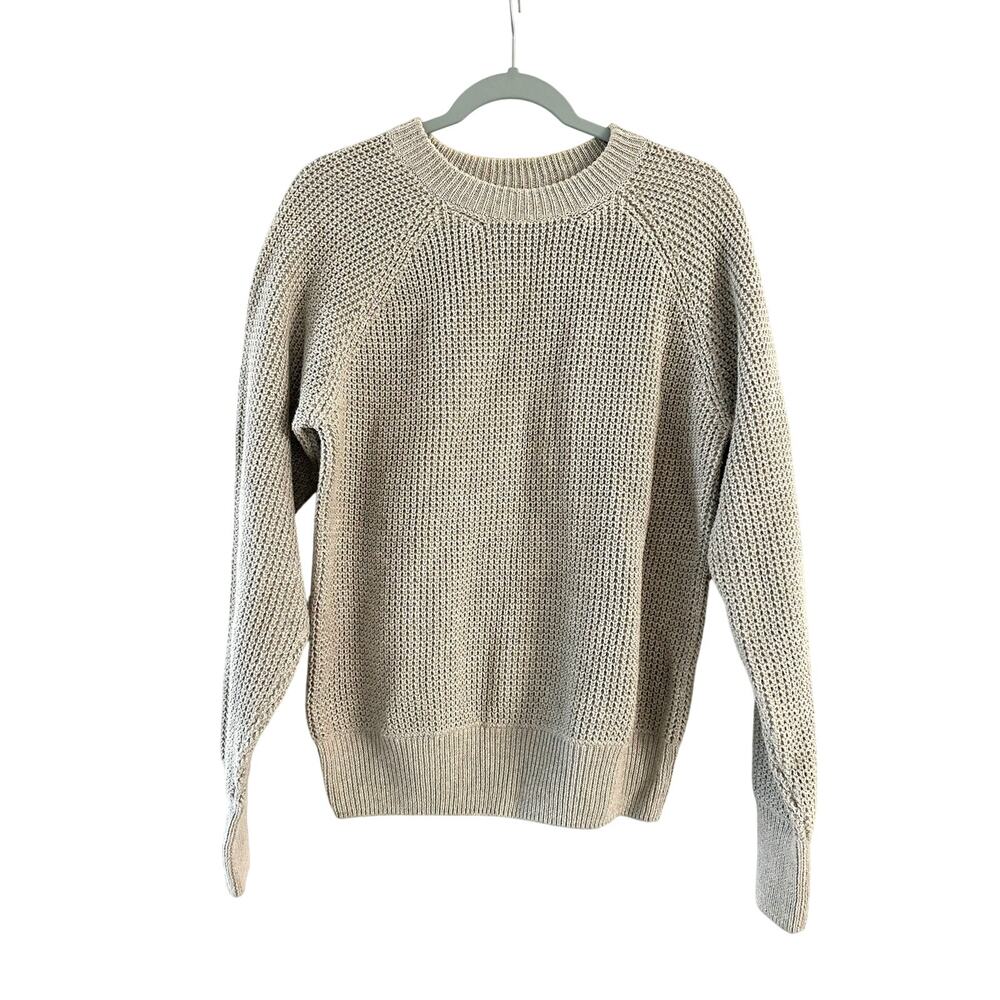 Best Made Co. Cotton Linen Knit Crewneck Sweater Made in Peru Beige Oatmeal - S